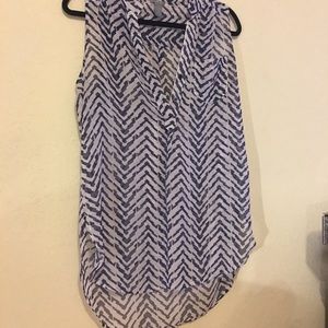 Blue and white chevron blouse